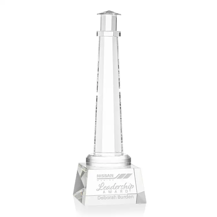 Trophée Lighthouse en cristal optique sur socle Robson transparent #4