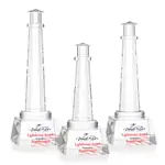 Trophée Lighthouse en cristal optique sur socle Robson transparent - Multicolore