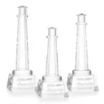 Trophée Lighthouse en cristal optique sur socle Robson transparent
