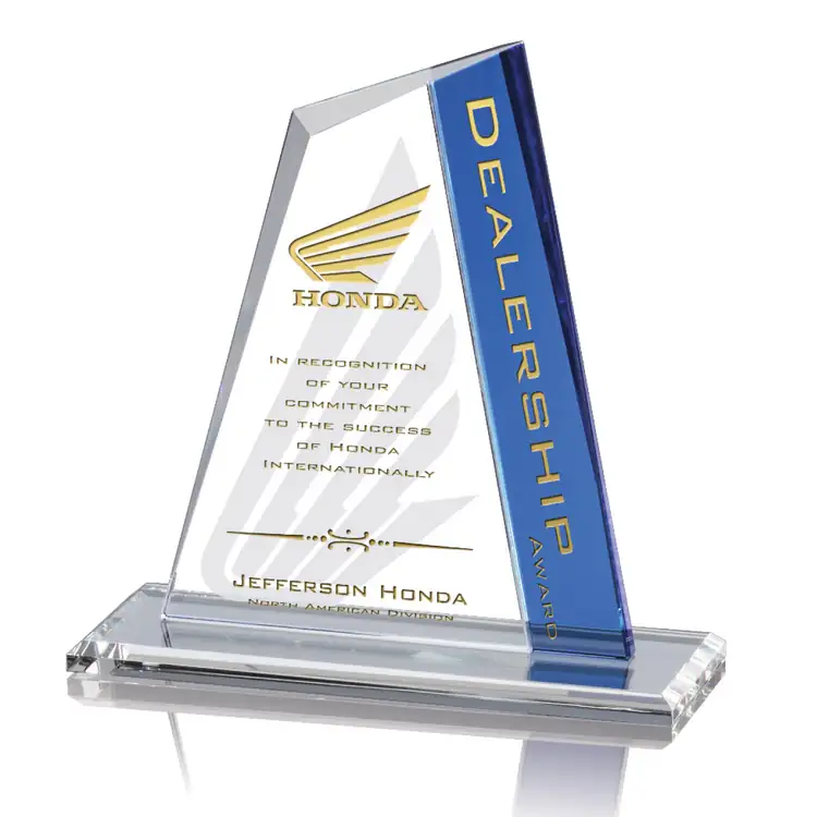 Livingston Starfire Crystal Award in Blue or Grey #2