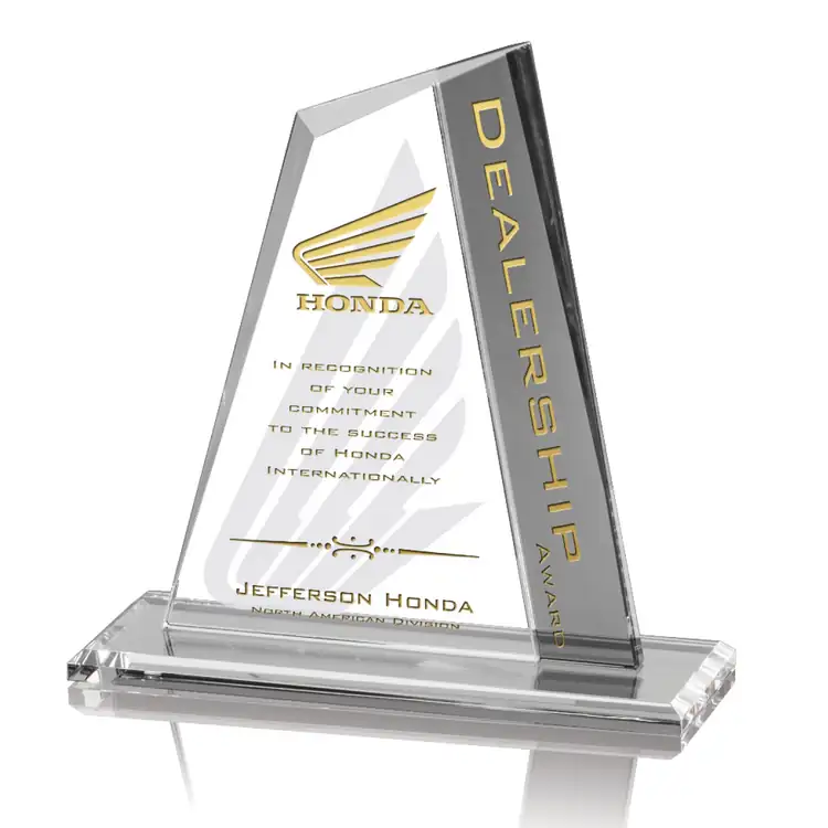 Livingston Starfire Crystal Award in Blue or Grey #3
