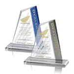 Trophée Livingston en cristal Starfire bleu ou gris