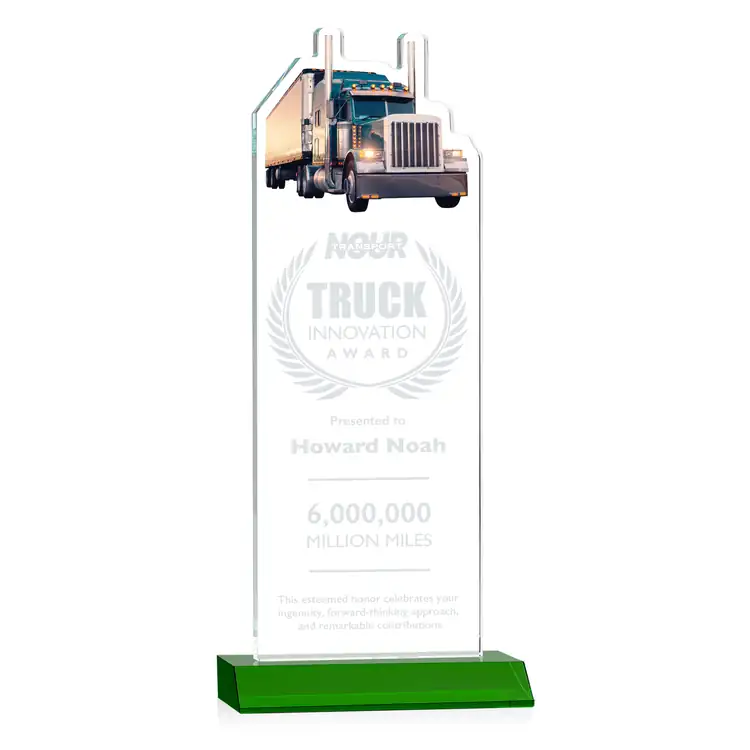 Longhaul Starfire Crystal Award - Deep Etch #4