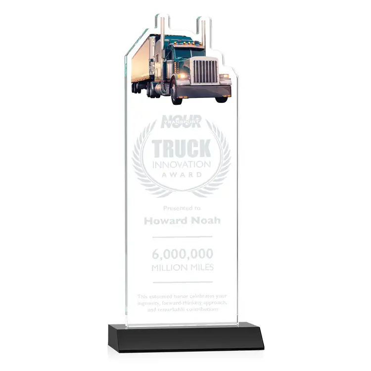 Longhaul Starfire Crystal Award - Deep Etch #5