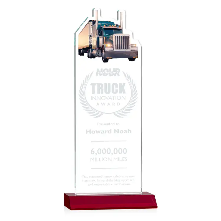 Longhaul Starfire Crystal Award - Deep Etch #7