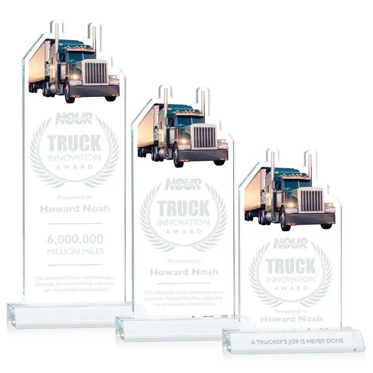 Longhaul Starfire Crystal Award - Deep Etch