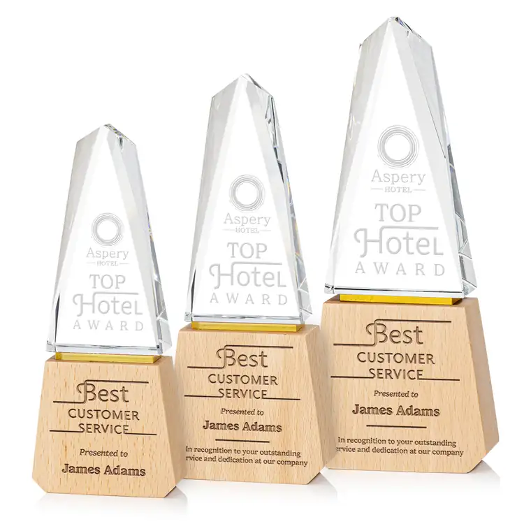 Lonsdale Optical Crystal and Beechwood Award - Deep Etch