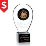 Trophée Lundstrom en cristal optique noir et transparent