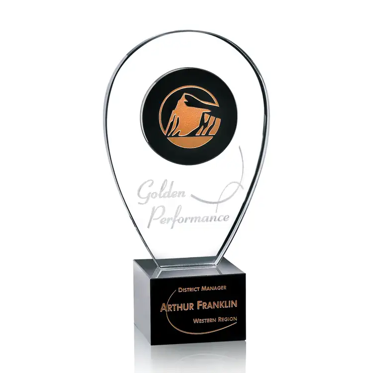 Lundstrom Black and Clear Optical Crystal Award