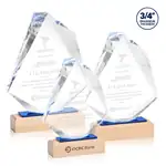 Trophée Malaga en cristal Starfire sur socle en hêtre - Gravure