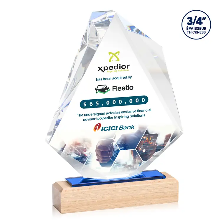 Malaga Starfire Crystal Award on Beechwood Base - Multicolor #2