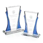 Trophée Maldonado en cristal optique aux épaules bleues
