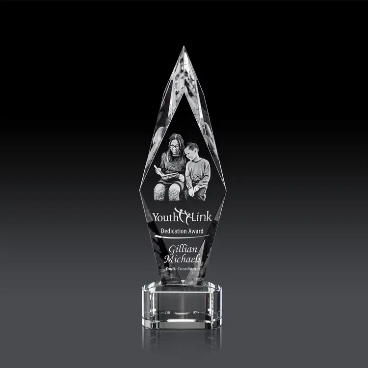 Manilow Optical Crystal on Paragon Base Award - 3D Engraving #2