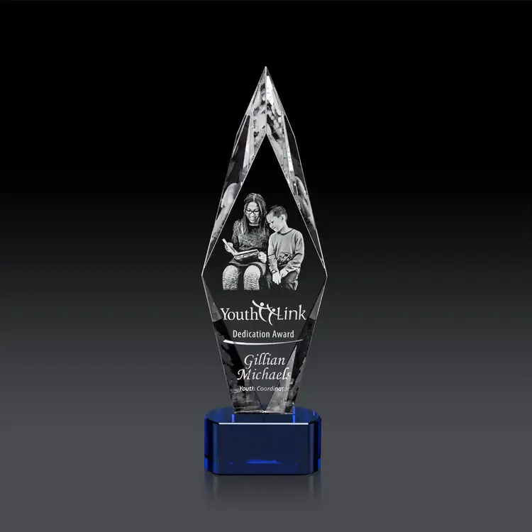 Manilow Optical Crystal on Paragon Base Award - 3D Engraving #4