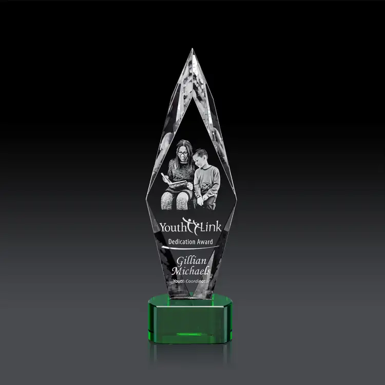 Manilow Optical Crystal on Paragon Base Award - 3D Engraving #5