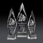Trophée Manilow en cristal optique sur socle Robson - Gravure 3D