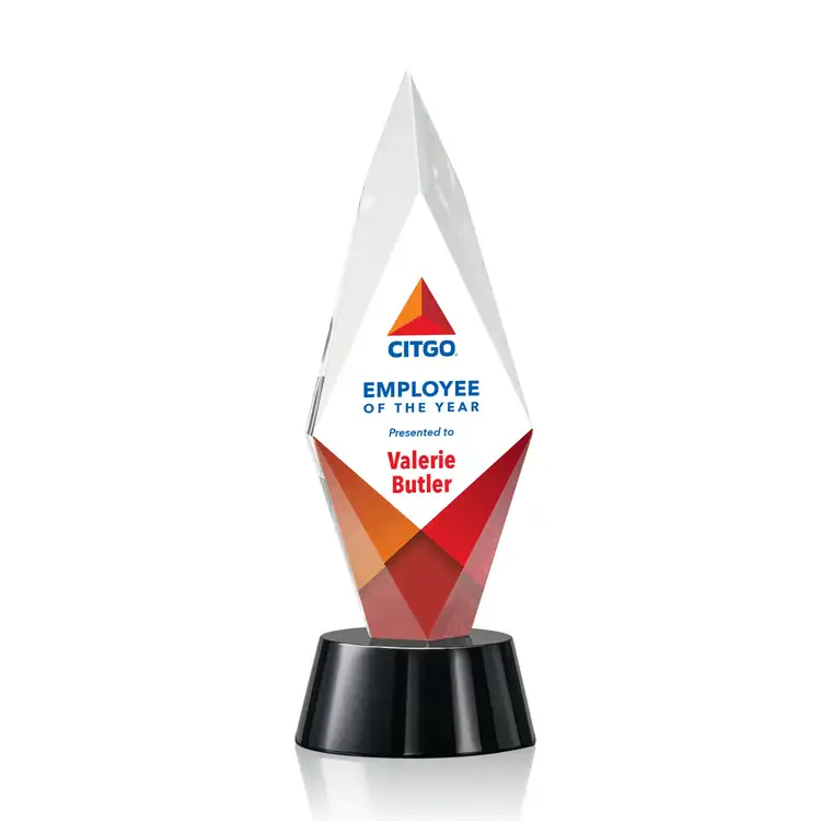 Manilow Optical Crystal Award on Black Base - Multicolor #2