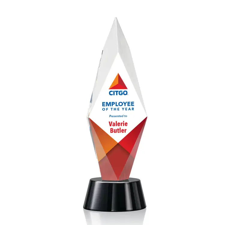 Manilow Optical Crystal Award on Black Base - Multicolor #3