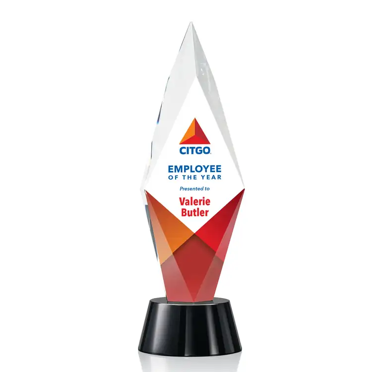 Manilow Optical Crystal Award on Black Base - Multicolor #4