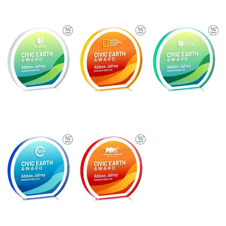 Maren Hemisphere Double Sided Award - Starfire Crystal - Double Sided Multicolor