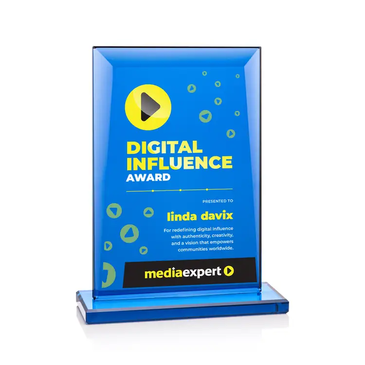 Martello Blue Starfire Crystal Award - Multicolor #2