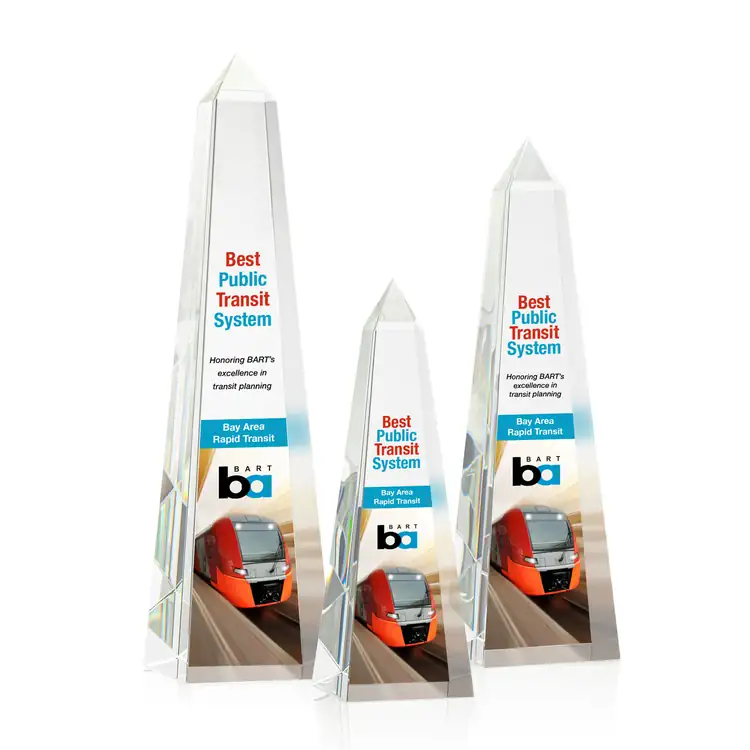 Master Optical Crystal Award - Obelisk - Multicolor
