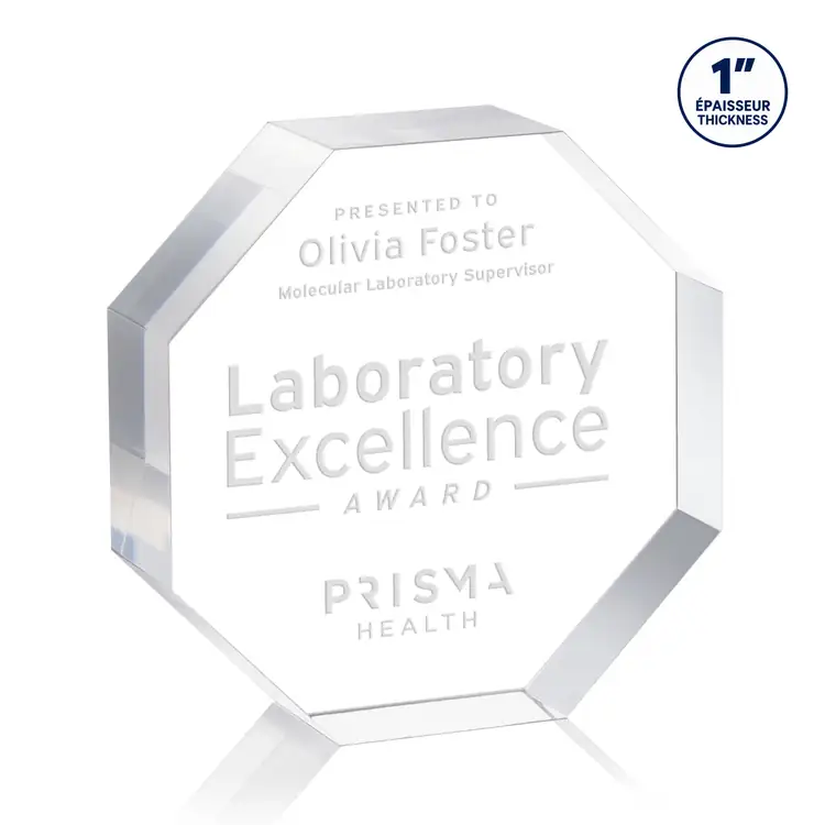 Melrose Acrylic Award - Octagon - Laser Engraving #2