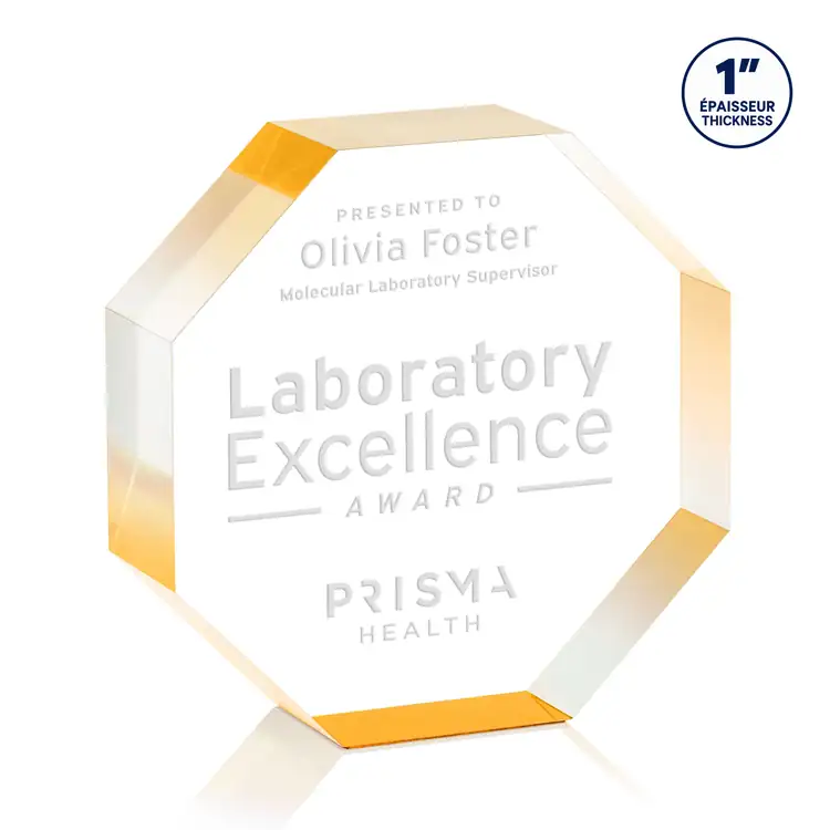Melrose Acrylic Award - Octagon - Laser Engraving #3