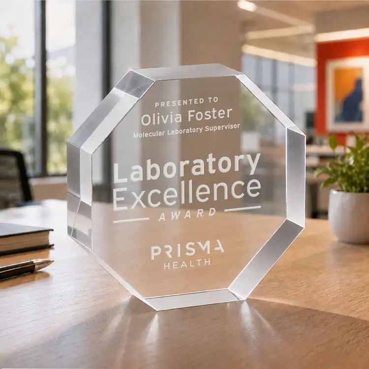 Melrose Acrylic Award - Octagon - Laser Engraving #6