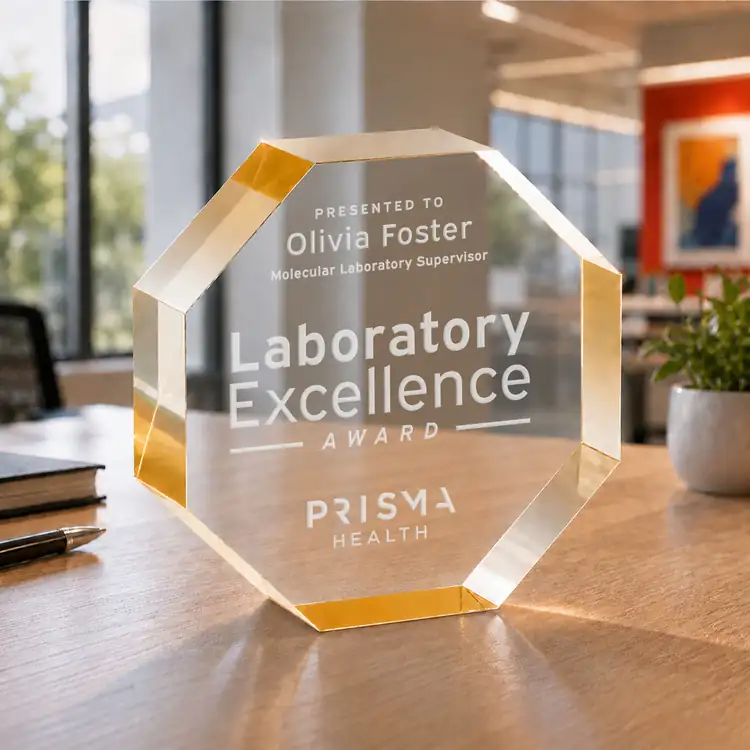 Melrose Acrylic Award - Octagon - Laser Engraving #7