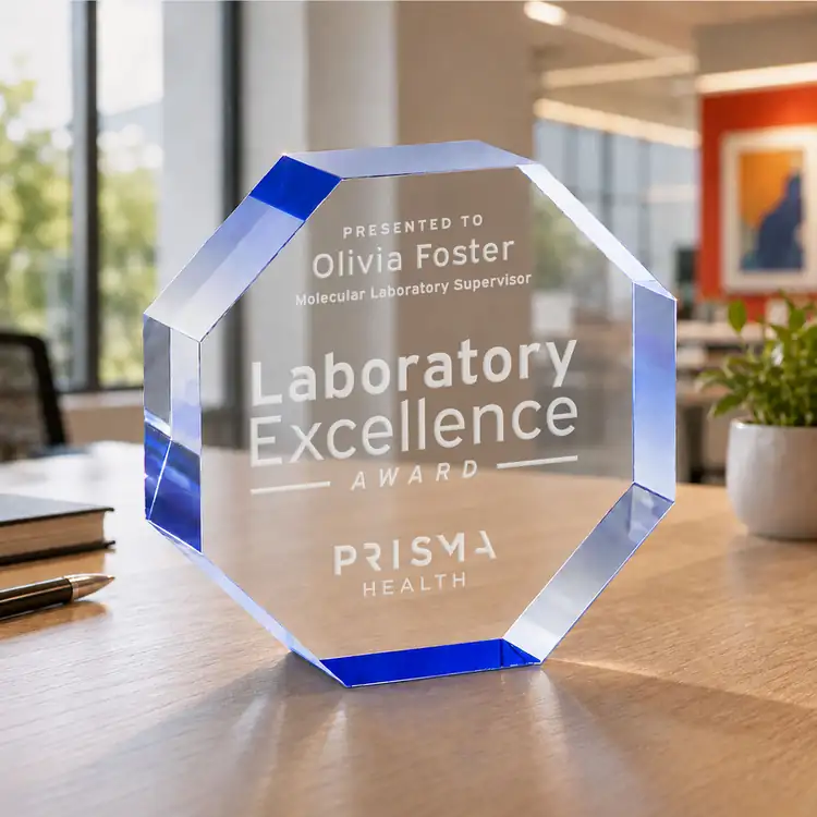 Melrose Acrylic Award - Octagon - Laser Engraving #8