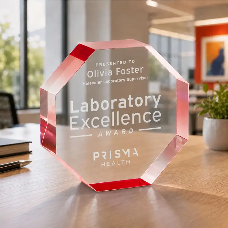 Melrose Acrylic Award - Octagon - Laser Engraving #9