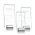 Trophée Memphis en cristal avec accents chromés - Gravure