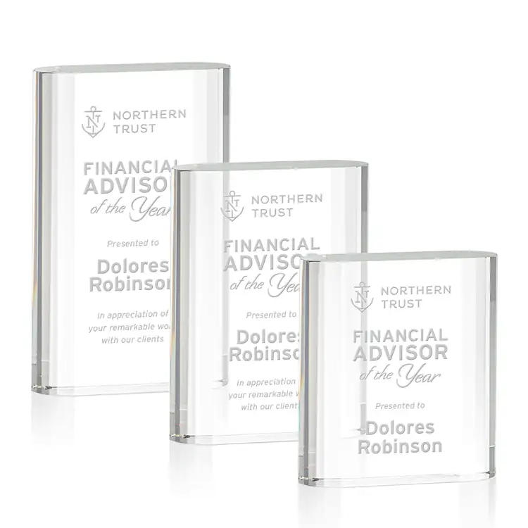 Merit Optical Crystal Award - Deep Etch