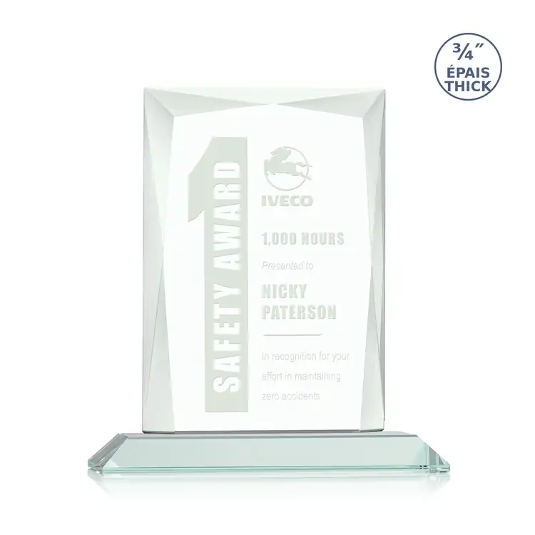 Messina Jade Glass Award - Deep Etch #3