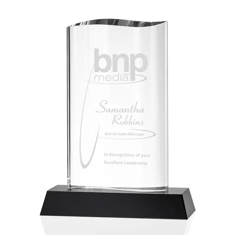 Michelson Black and Clear Optical Crystal Award