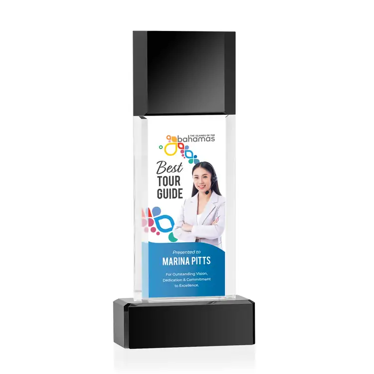 Middlesex Black and Clear Optical Crystal Award - Multicolor #3