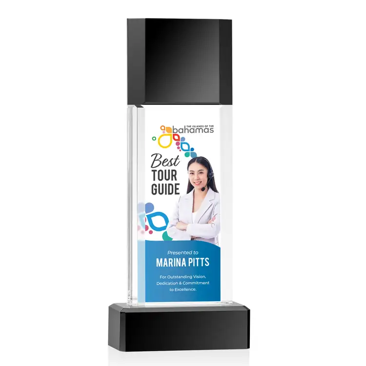 Middlesex Black and Clear Optical Crystal Award - Multicolor #4