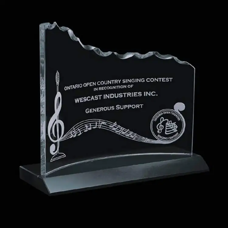 Minden Jade Glass Award - Deep Etch