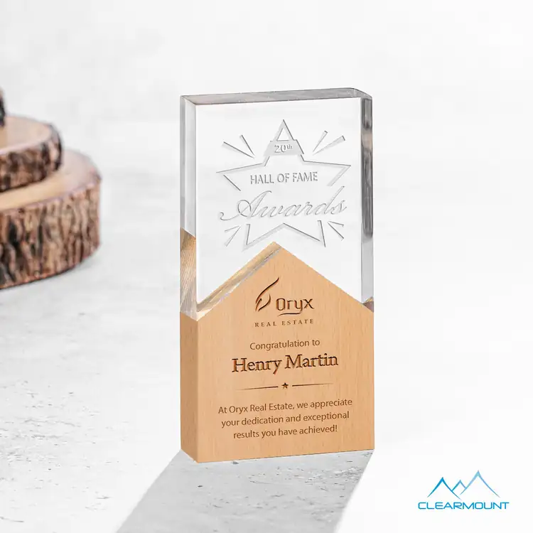 Clearmount Montagnes Wood and Acrylic Award - Laser Engraved #2