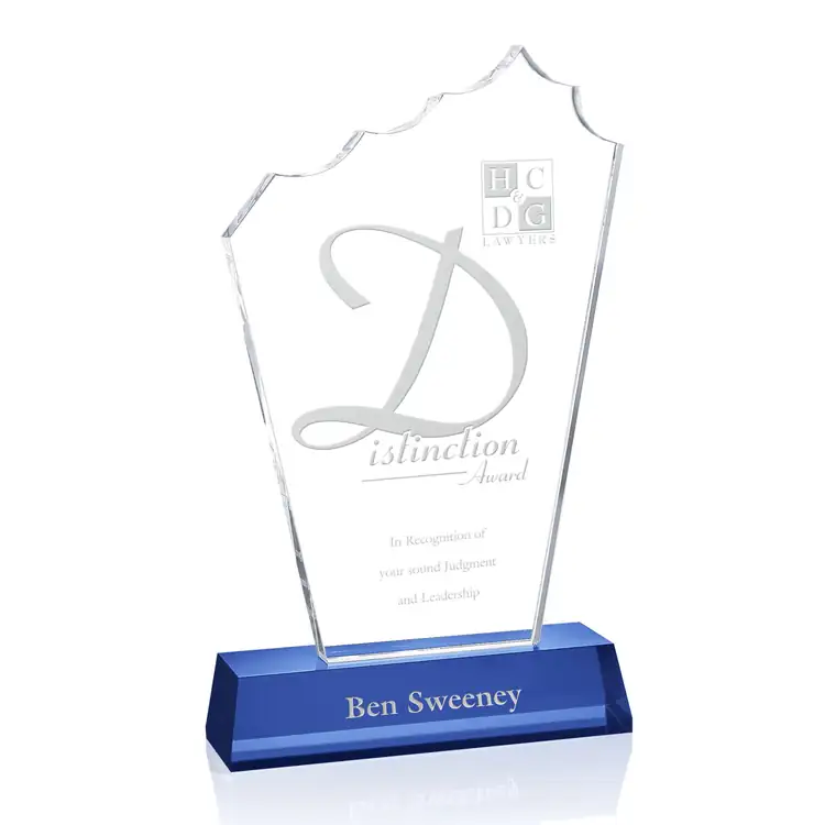 Monterey Optical Crystal Award with Coloured Base #3