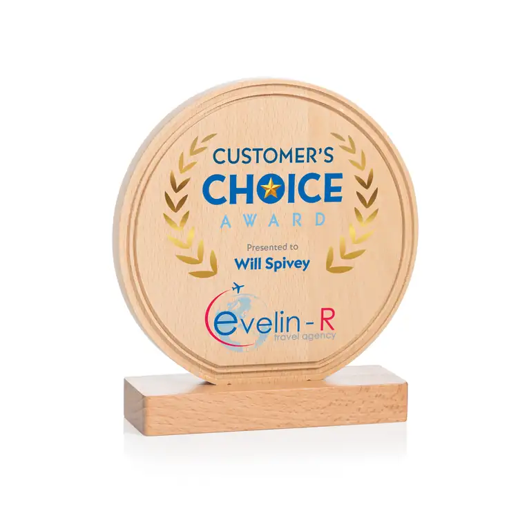 Mulock Round Beechwood Award - Multicolor #2
