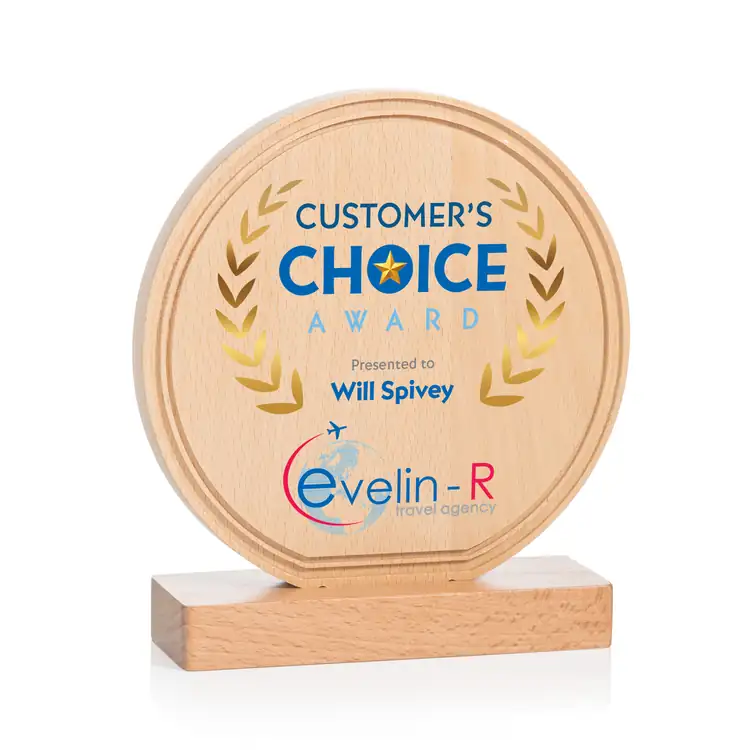 Mulock Round Beechwood Award - Multicolor #3