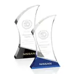 Trophée Nerina en cristal optique à base inclinée