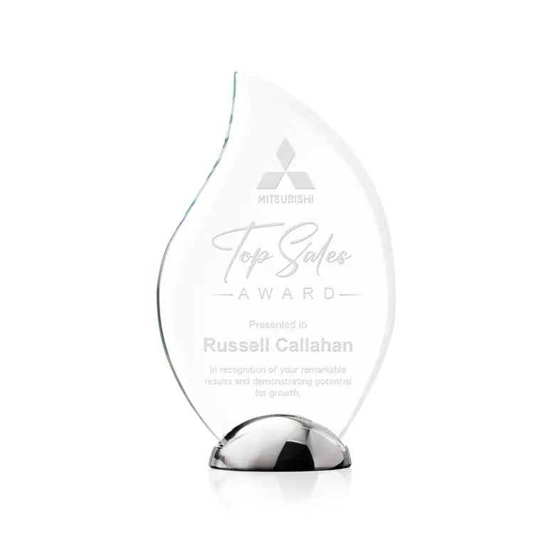 Neskita Flame Crystal Award - Deep Etch #3