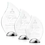 Trophée Neskita en cristal en forme de flamme - Gravure