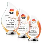 Trophée Neskita en cristal en forme de flamme - Multicolore