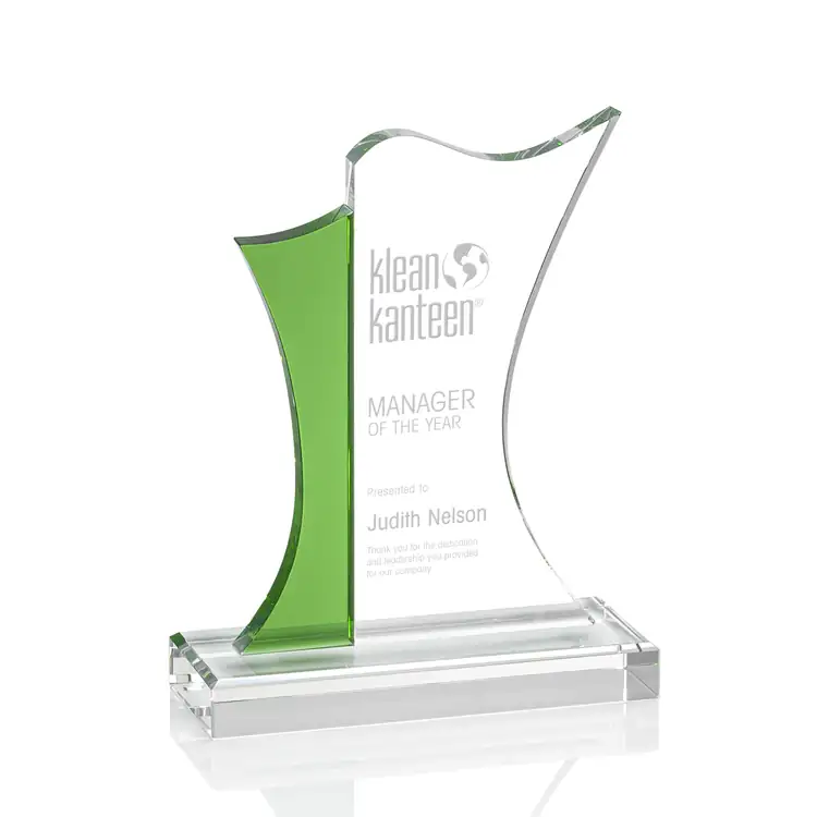 Newport Green and Clear Optical Crystal Award #2