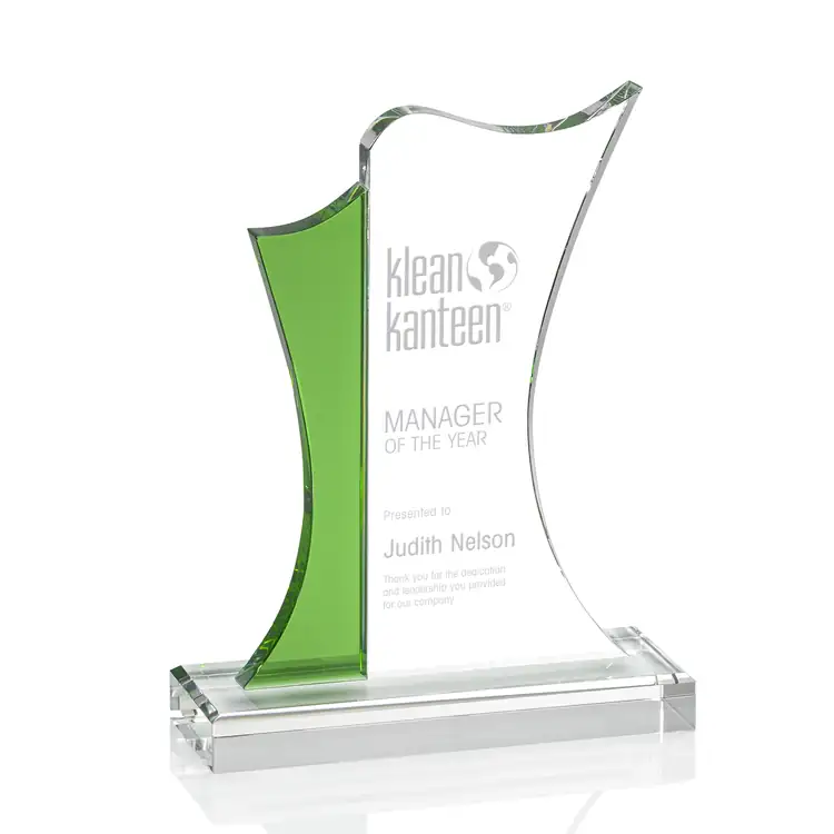 Newport Green and Clear Optical Crystal Award #3