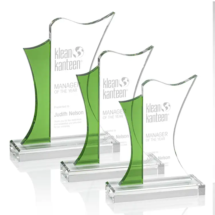 Newport Green and Clear Optical Crystal Award